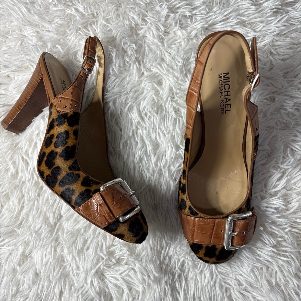 Michael Kors Leopard Print Slingbacks